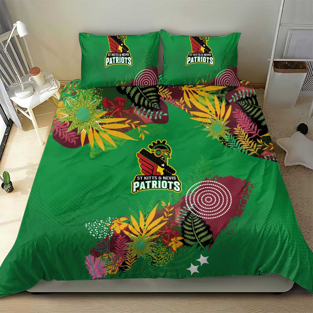 St Kitts and Nevis Cricket Patriots Bedding Set Caribbean Tropical Plants Sporty Green - Wonder Print Shop