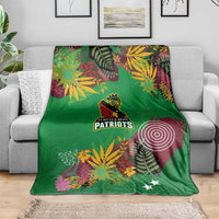 St Kitts and Nevis Cricket Patriots Blanket Caribbean Tropical Plants Sporty Green - Wonder Print Shop
