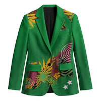 Custom St Kitts and Nevis Cricket Patriots Blazer Caribbean Tropical Plants Sporty Green - Wonder Print Shop