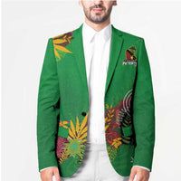Custom St Kitts and Nevis Cricket Patriots Blazer Caribbean Tropical Plants Sporty Green - Wonder Print Shop