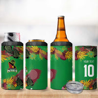 Custom St Kitts and Nevis Cricket Patriots 4 in 1 Can Cooler Tumbler Caribbean Tropical Plants Sporty Green - Wonder Print Shop