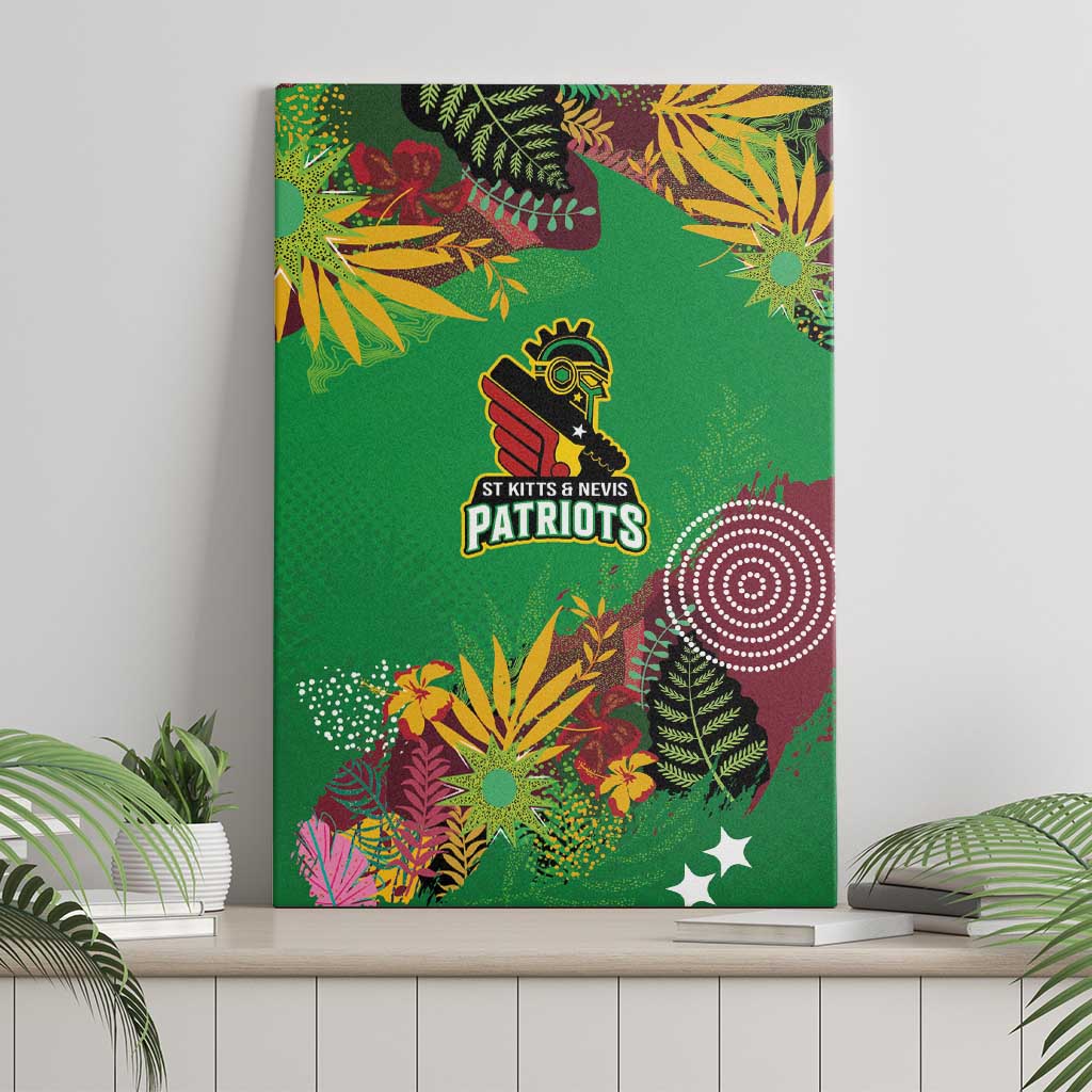 St Kitts and Nevis Cricket Patriots Canvas Wall Art Caribbean Tropical Plants Sporty Green - Wonder Print Shop