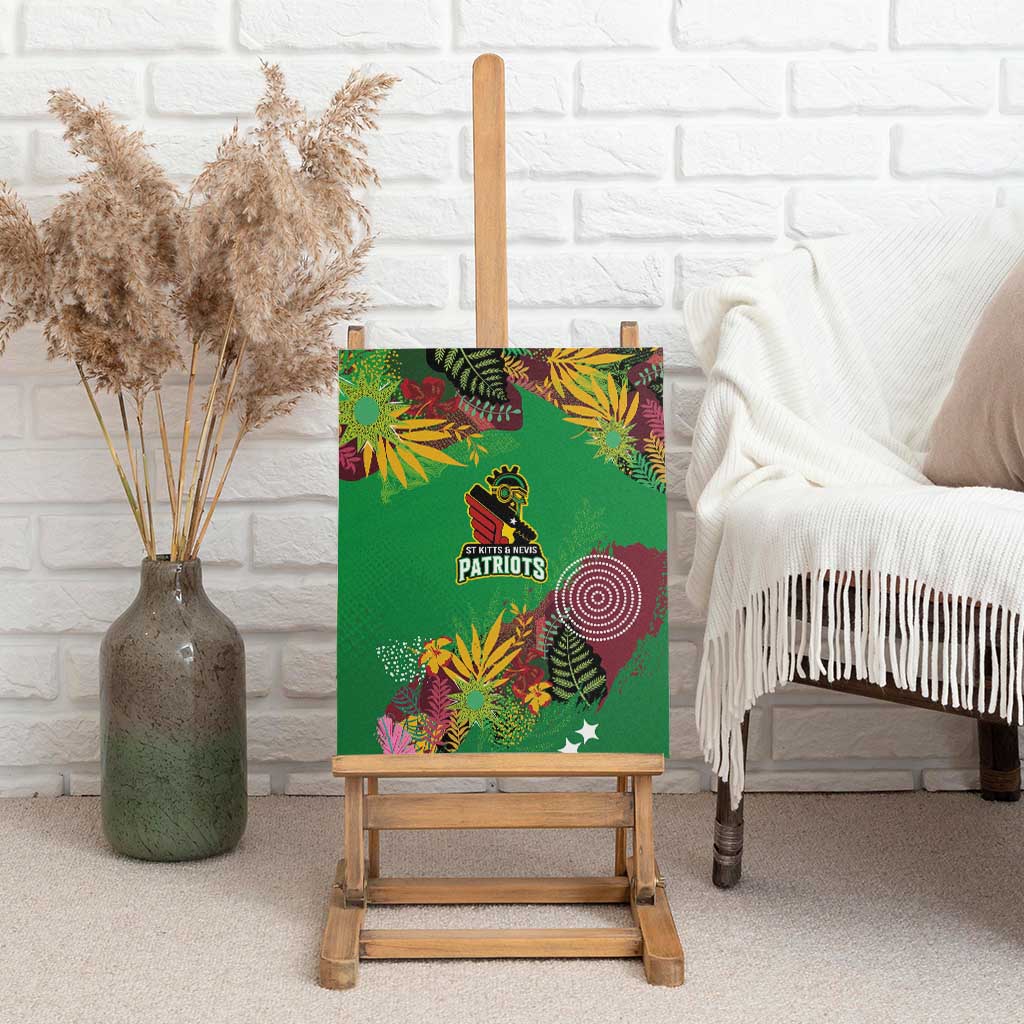 St Kitts and Nevis Cricket Patriots Canvas Wall Art Caribbean Tropical Plants Sporty Green - Wonder Print Shop