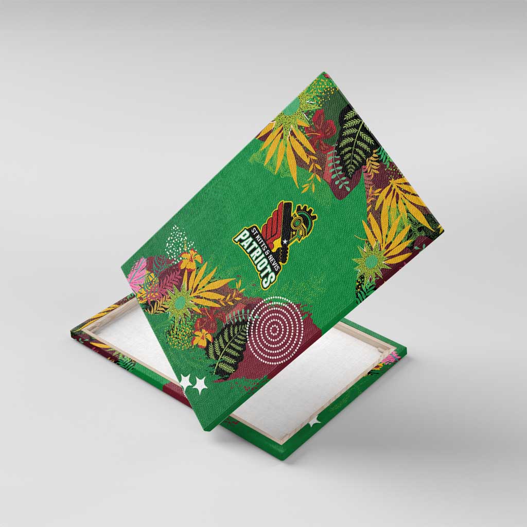 St Kitts and Nevis Cricket Patriots Canvas Wall Art Caribbean Tropical Plants Sporty Green - Wonder Print Shop