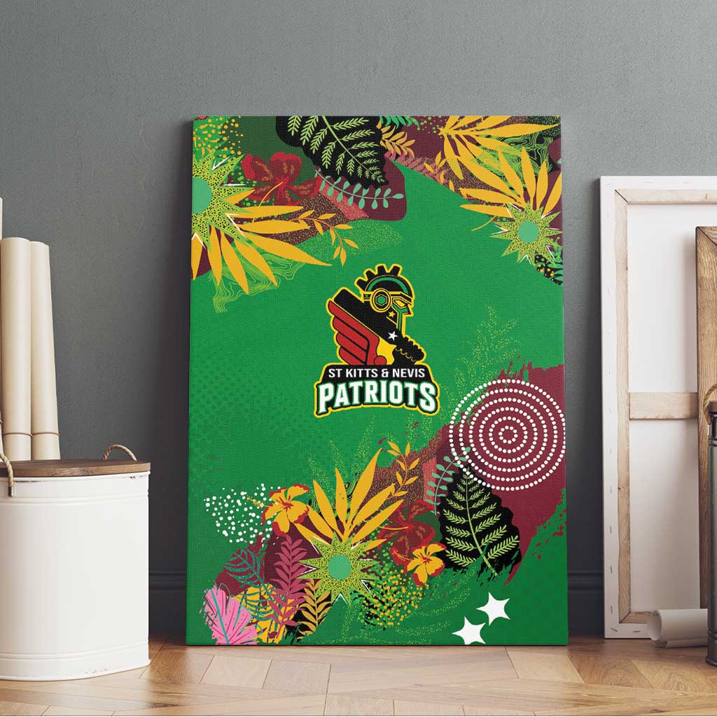 St Kitts and Nevis Cricket Patriots Canvas Wall Art Caribbean Tropical Plants Sporty Green - Wonder Print Shop