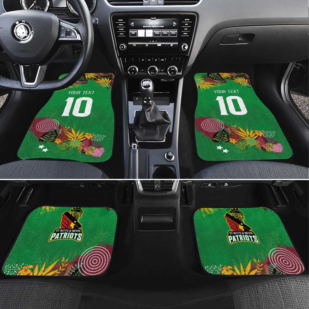 St Kitts and Nevis Cricket Patriots Car Mats Caribbean Tropical Plants Sporty Green - Wonder Print Shop
