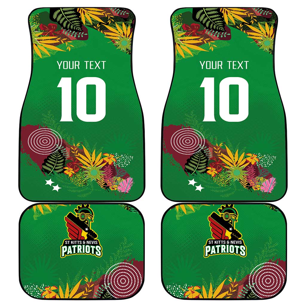 St Kitts and Nevis Cricket Patriots Car Mats Caribbean Tropical Plants Sporty Green - Wonder Print Shop