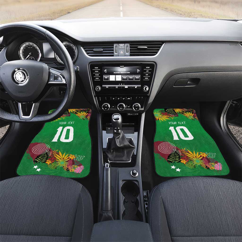 St Kitts and Nevis Cricket Patriots Car Mats Caribbean Tropical Plants Sporty Green - Wonder Print Shop