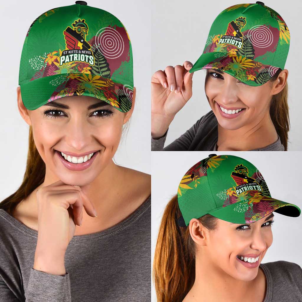 St Kitts and Nevis Cricket Patriots Classic Cap Caribbean Tropical Plants Sporty Green - Wonder Print Shop