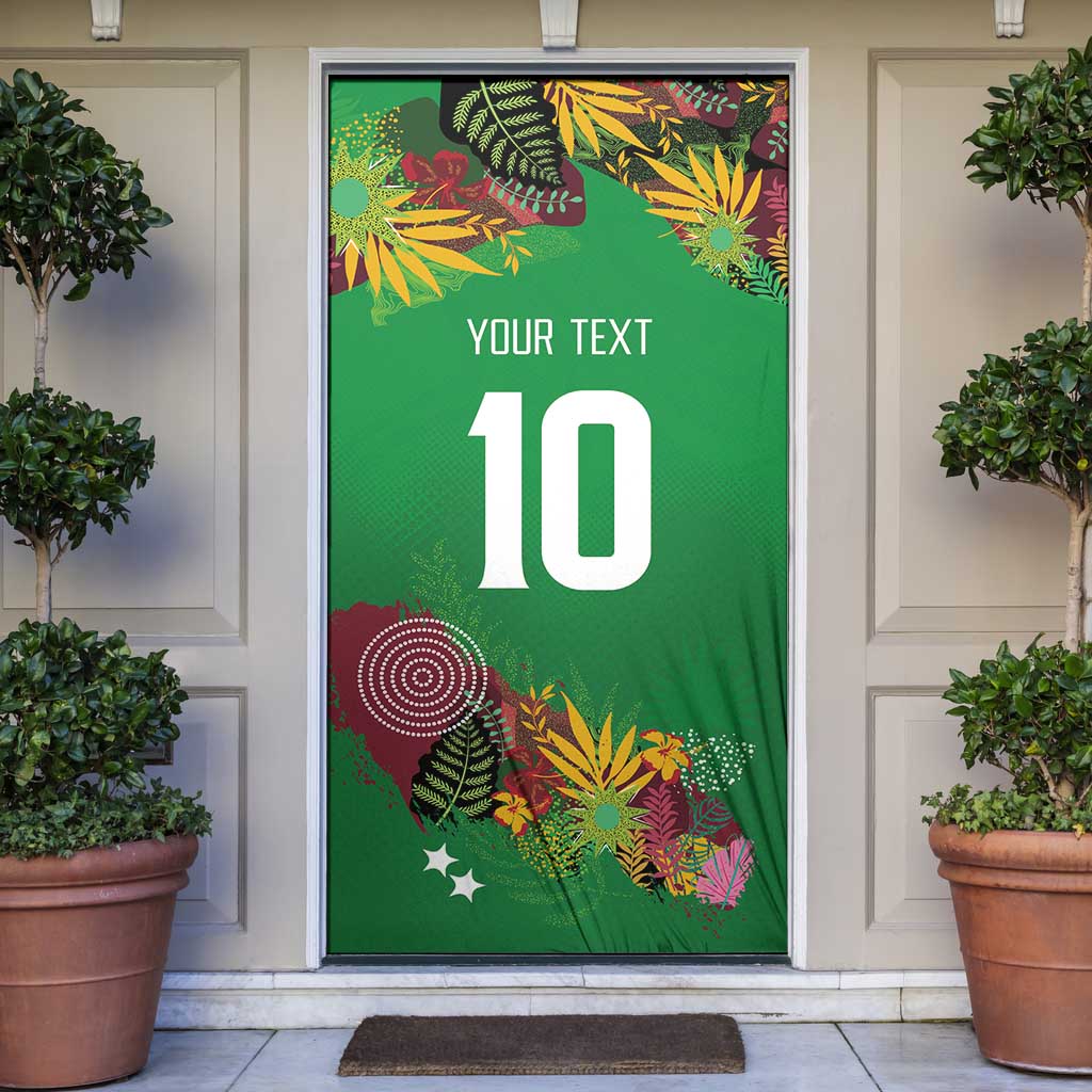 St Kitts and Nevis Cricket Patriots Door Cover Caribbean Tropical Plants Sporty Green - Wonder Print Shop