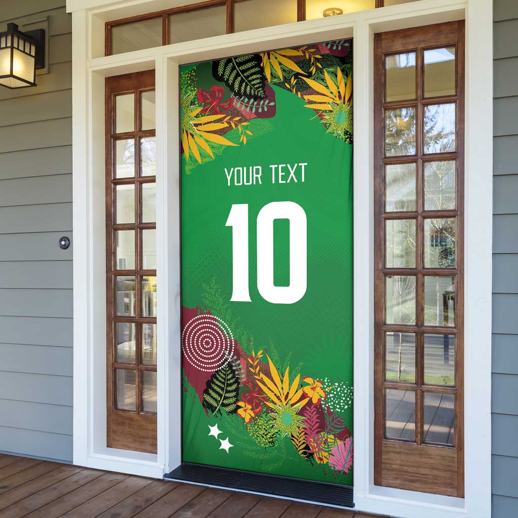 St Kitts and Nevis Cricket Patriots Door Cover Caribbean Tropical Plants Sporty Green - Wonder Print Shop
