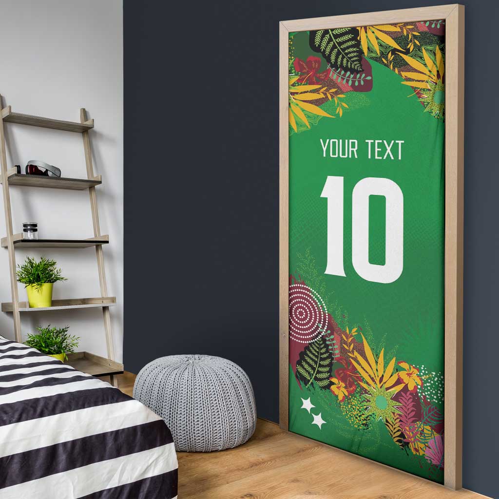 St Kitts and Nevis Cricket Patriots Door Cover Caribbean Tropical Plants Sporty Green - Wonder Print Shop