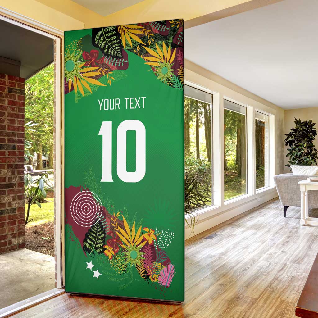 St Kitts and Nevis Cricket Patriots Door Cover Caribbean Tropical Plants Sporty Green - Wonder Print Shop