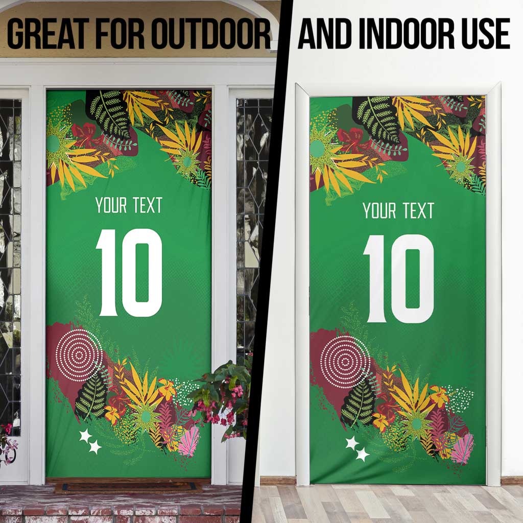 St Kitts and Nevis Cricket Patriots Door Cover Caribbean Tropical Plants Sporty Green - Wonder Print Shop