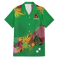 Custom St Kitts and Nevis Cricket Patriots Family Matching Mermaid Dress and Hawaiian Shirt Caribbean Tropical Plants Sporty Green - Wonder Print Shop