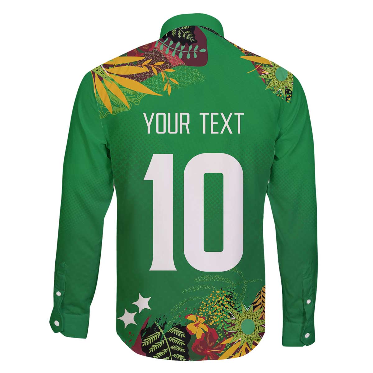 Custom St Kitts and Nevis Cricket Patriots Family Matching Off The Shoulder Long Sleeve Dress and Hawaiian Shirt Caribbean Tropical Plants Sporty Green - Wonder Print Shop