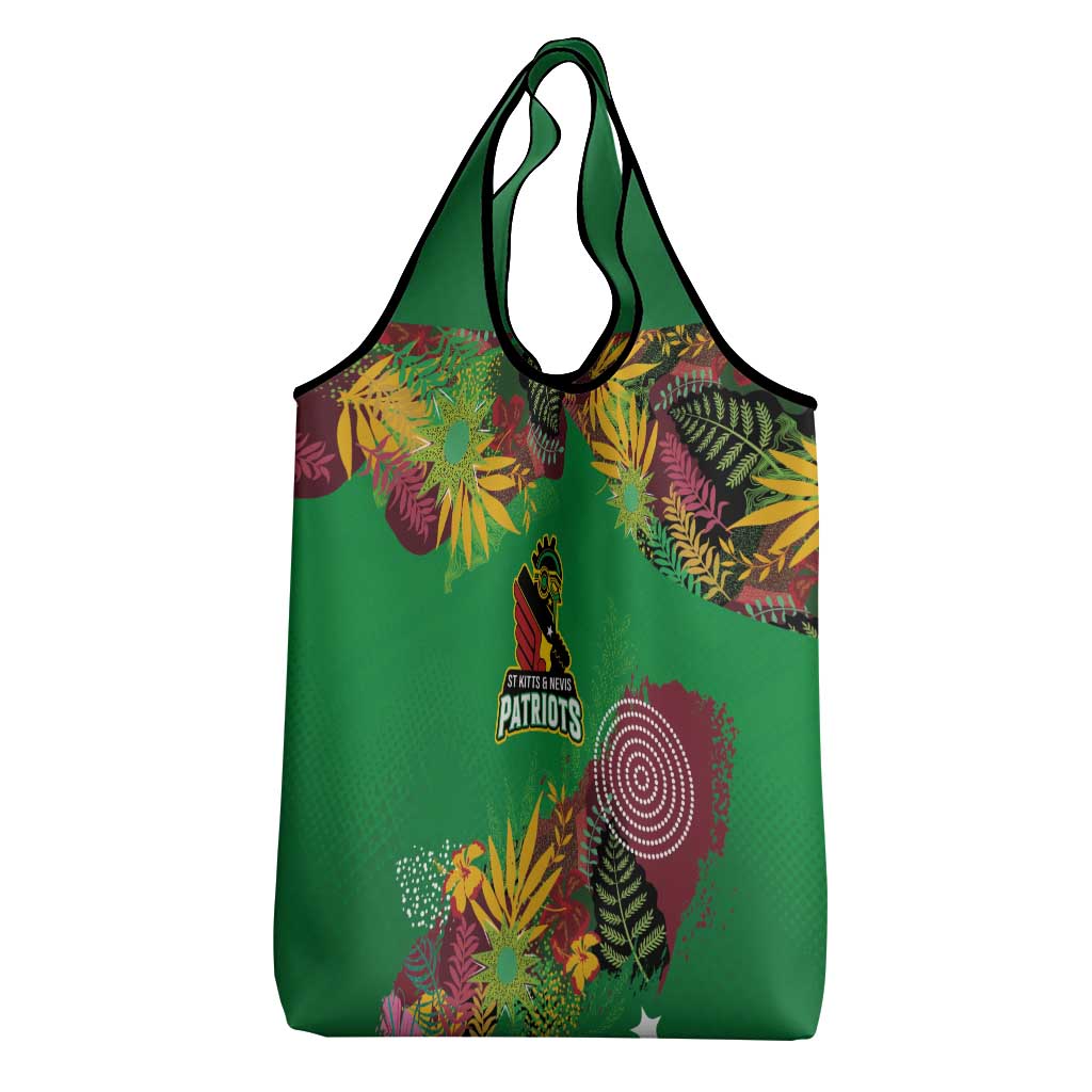 St Kitts and Nevis Cricket Patriots Grocery Bag Caribbean Tropical Plants Sporty Green - Wonder Print Shop