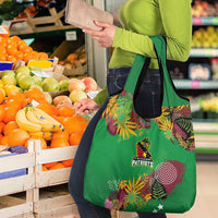 St Kitts and Nevis Cricket Patriots Grocery Bag Caribbean Tropical Plants Sporty Green - Wonder Print Shop