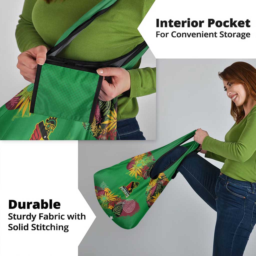 St Kitts and Nevis Cricket Patriots Grocery Bag Caribbean Tropical Plants Sporty Green - Wonder Print Shop