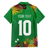 Custom St Kitts and Nevis Cricket Patriots Hawaiian Shirt Caribbean Tropical Plants Sporty Green - Wonder Print Shop