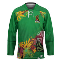 Custom St Kitts and Nevis Cricket Patriots Hockey Jersey Caribbean Tropical Plants Sporty Green - Wonder Print Shop