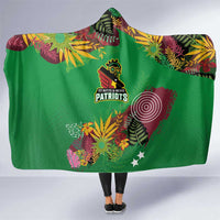 St Kitts and Nevis Cricket Patriots Hooded Blanket Caribbean Tropical Plants Sporty Green - Wonder Print Shop