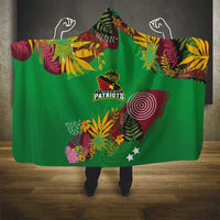 St Kitts and Nevis Cricket Patriots Hooded Blanket Caribbean Tropical Plants Sporty Green - Wonder Print Shop
