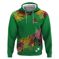 Custom St Kitts and Nevis Cricket Patriots Hoodie Caribbean Tropical Plants Sporty Green - Wonder Print Shop