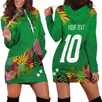 Custom St Kitts and Nevis Cricket Patriots Hoodie Dress Caribbean Tropical Plants Sporty Green - Wonder Print Shop