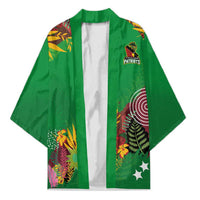 Custom St Kitts and Nevis Cricket Patriots Kimono Caribbean Tropical Plants Sporty Green - Wonder Print Shop