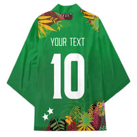 Custom St Kitts and Nevis Cricket Patriots Kimono Caribbean Tropical Plants Sporty Green - Wonder Print Shop