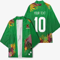 Custom St Kitts and Nevis Cricket Patriots Kimono Caribbean Tropical Plants Sporty Green - Wonder Print Shop