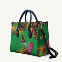 St Kitts and Nevis Cricket Patriots Leather Bag Caribbean Tropical Plants Sporty Green - Wonder Print Shop
