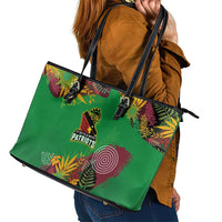 St Kitts and Nevis Cricket Patriots Leather Tote Bag Caribbean Tropical Plants Sporty Green - Wonder Print Shop