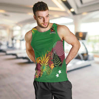 Custom St Kitts and Nevis Cricket Patriots Men Tank Top Caribbean Tropical Plants Sporty Green - Wonder Print Shop