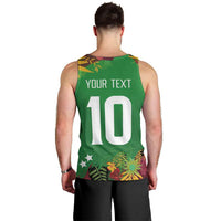 Custom St Kitts and Nevis Cricket Patriots Men Tank Top Caribbean Tropical Plants Sporty Green - Wonder Print Shop