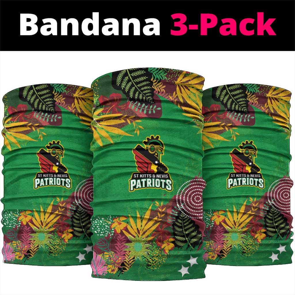 St Kitts and Nevis Cricket Patriots Neck Gaiter Caribbean Tropical Plants Sporty Green LT03