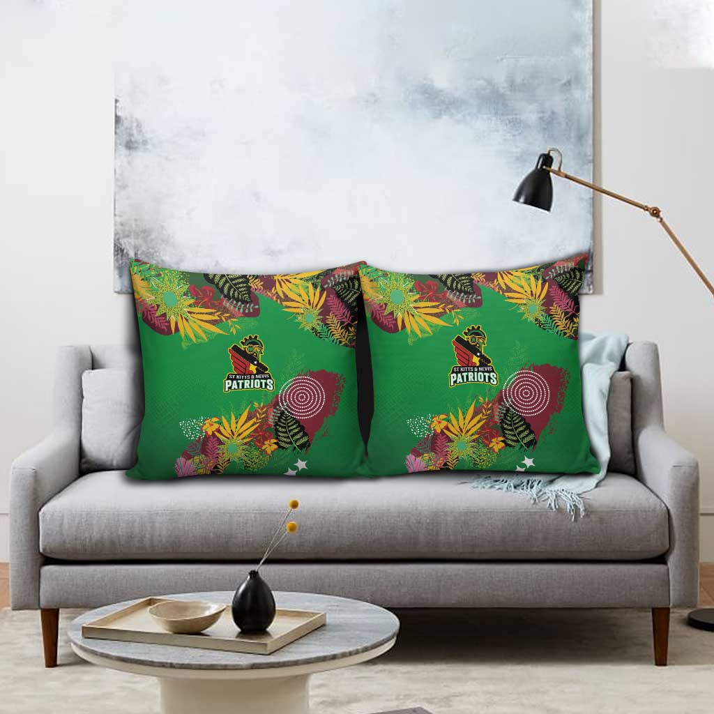 St Kitts and Nevis Cricket Patriots Pillow Cover Caribbean Tropical Plants Sporty Green - Wonder Print Shop