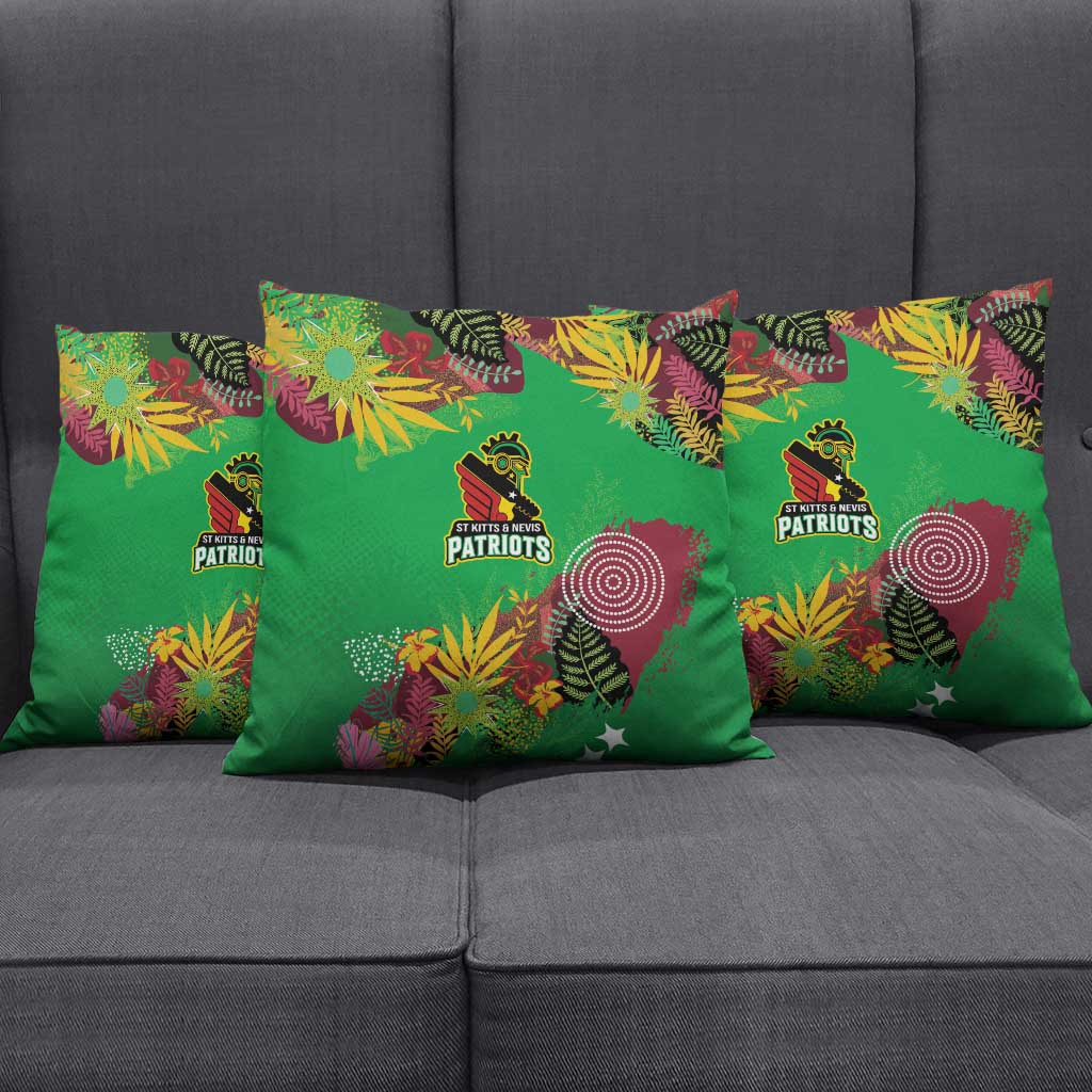 St Kitts and Nevis Cricket Patriots Pillow Cover Caribbean Tropical Plants Sporty Green - Wonder Print Shop