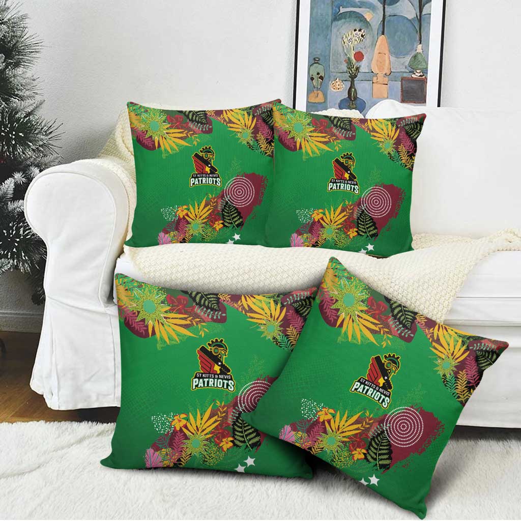 St Kitts and Nevis Cricket Patriots Pillow Cover Caribbean Tropical Plants Sporty Green - Wonder Print Shop