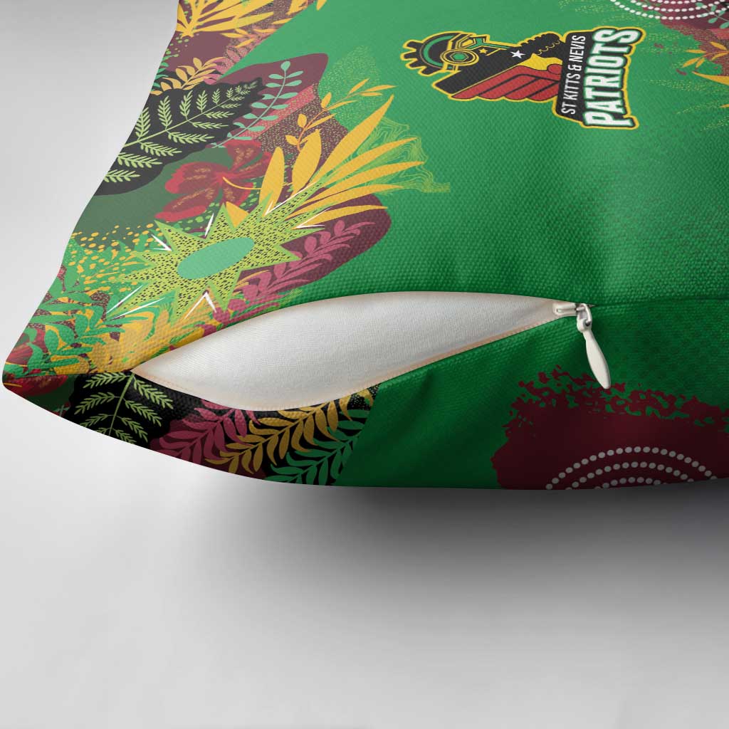 St Kitts and Nevis Cricket Patriots Pillow Cover Caribbean Tropical Plants Sporty Green - Wonder Print Shop