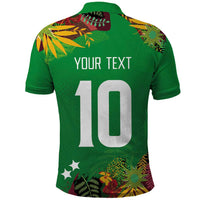 Custom St Kitts and Nevis Cricket Patriots Polo Shirt Caribbean Tropical Plants Sporty Green - Wonder Print Shop