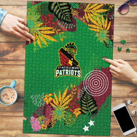 St Kitts and Nevis Cricket Patriots Puzzle Caribbean Tropical Plants Sporty Green - Wonder Print Shop
