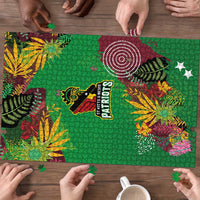 St Kitts and Nevis Cricket Patriots Puzzle Caribbean Tropical Plants Sporty Green - Wonder Print Shop