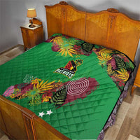 St Kitts and Nevis Cricket Patriots Quilt Caribbean Tropical Plants Sporty Green - Wonder Print Shop