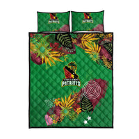 St Kitts and Nevis Cricket Patriots Quilt Bed Set Caribbean Tropical Plants Sporty Green - Wonder Print Shop