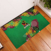 St Kitts and Nevis Cricket Patriots Rubber Doormat Caribbean Tropical Plants Sporty Green - Wonder Print Shop