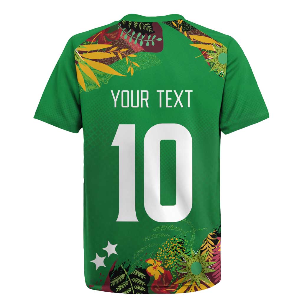 Custom St Kitts and Nevis Cricket Patriots Rugby Jersey Caribbean Tropical Plants Sporty Green - Wonder Print Shop