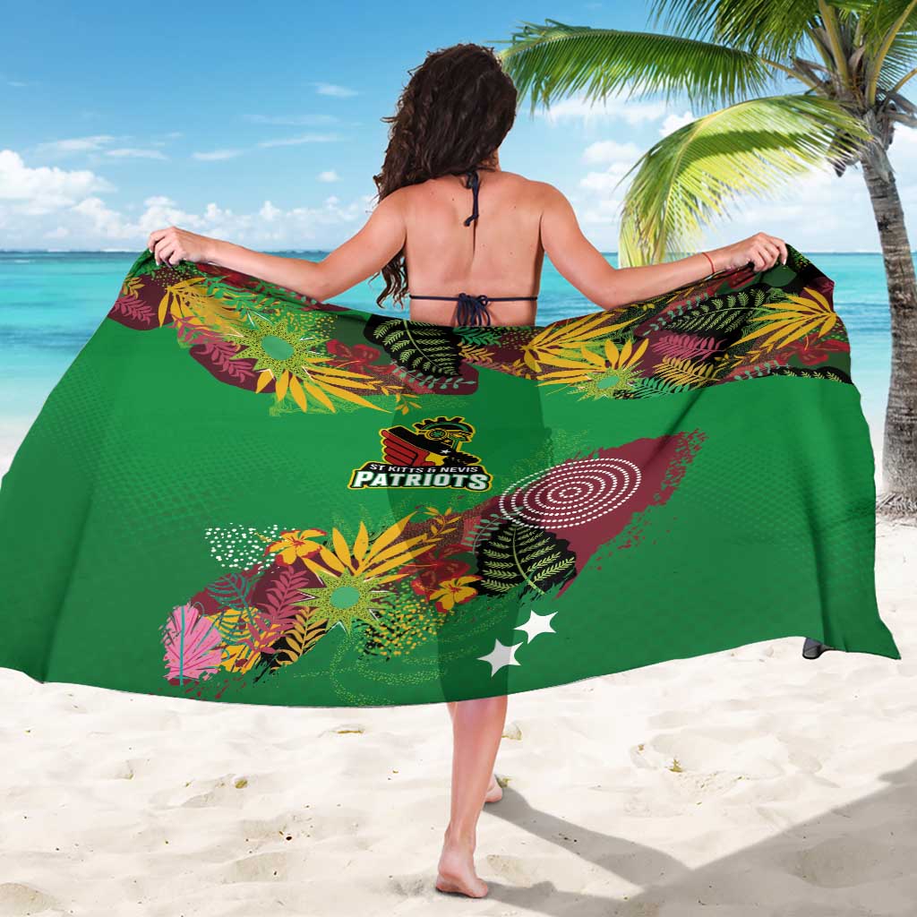 St Kitts and Nevis Cricket Patriots Sarong Caribbean Tropical Plants Sporty Green - Wonder Print Shop