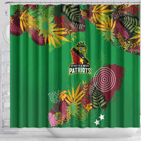 St Kitts and Nevis Cricket Patriots Shower Curtain Caribbean Tropical Plants Sporty Green - Wonder Print Shop